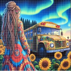 Traveling Girl LSD Blotter Art