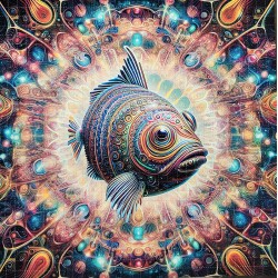 Cosmic Fish LSD Blotter Art